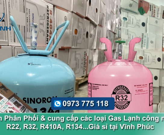 Đại lý chuyên phân phối Gas lạnh công nghiệp giá sỉ tại Vĩnh Phúc
