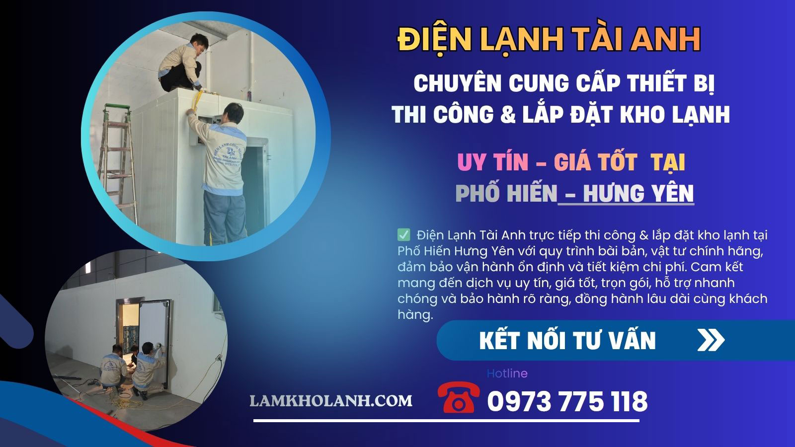 Thi công & Lắp đặt kho lạnh tại Phố Hiến Hưng Yên Uy Tín